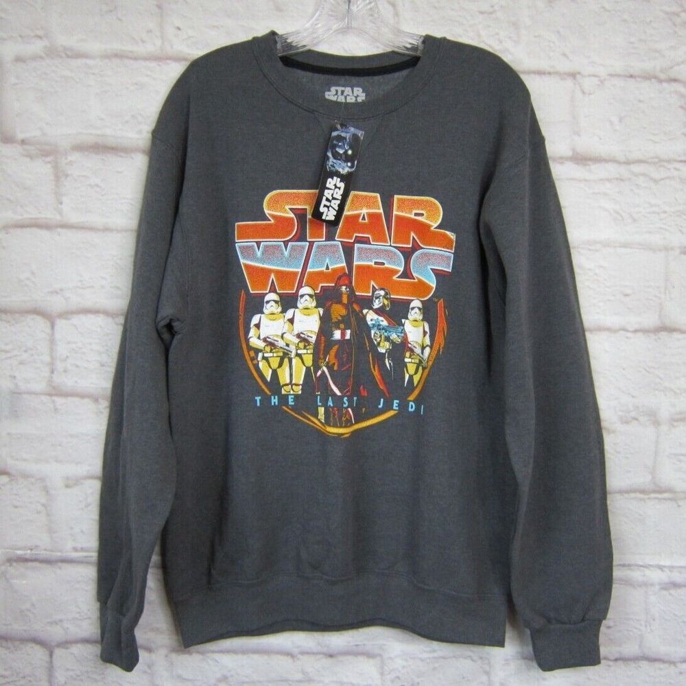 Star Wars The Last Jedi Kylo Ren Captain Phasma Gray Sweatshirt size M NWT